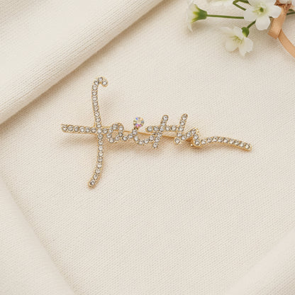 Pavé Faith Cross Pin on white