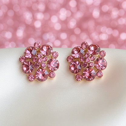 Pink Sparkle Blossom Earrings