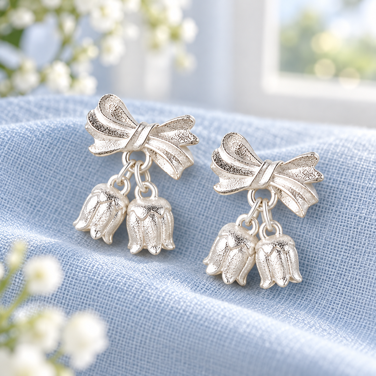 Bellflower Bow Earrings