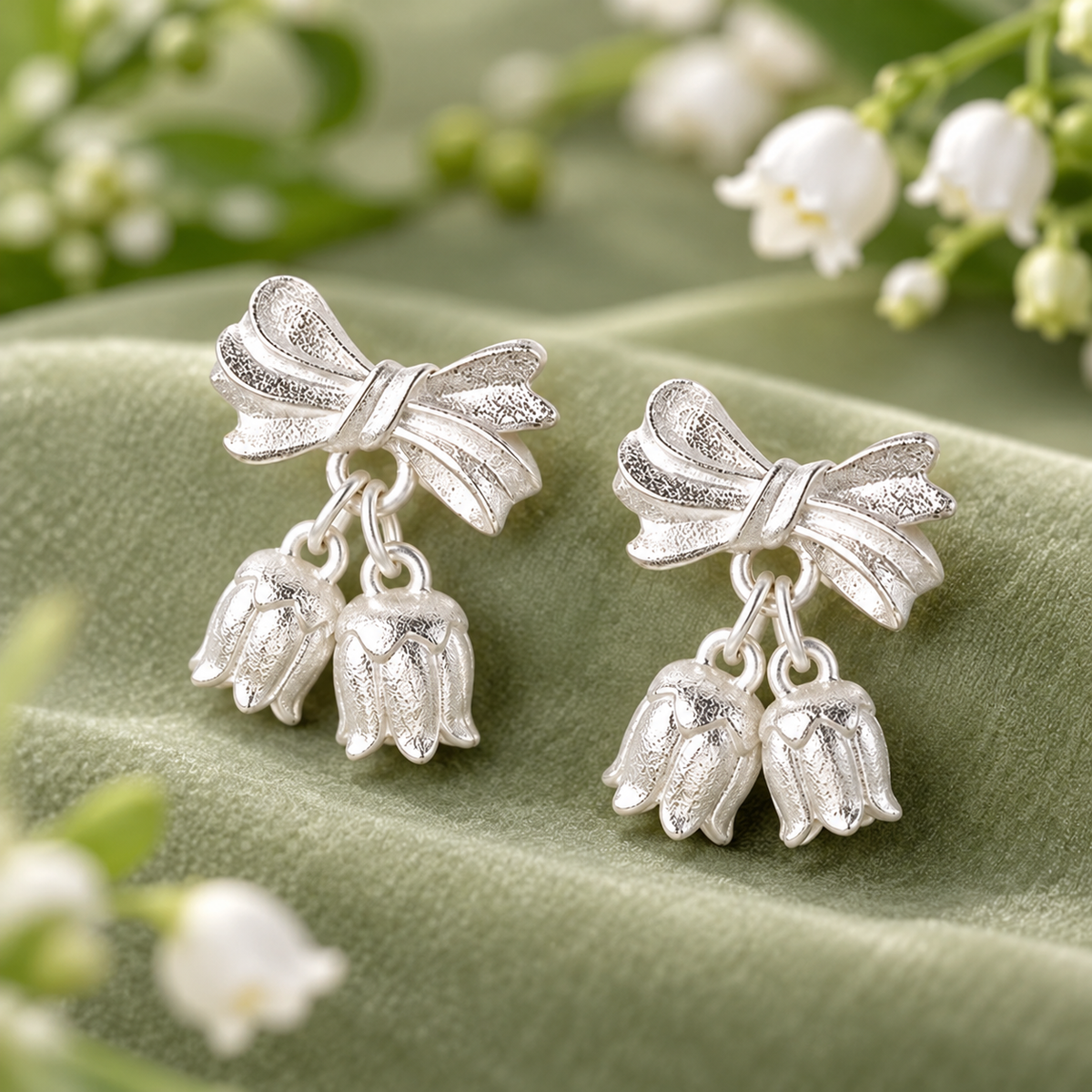 Bellflower Bow Earrings
