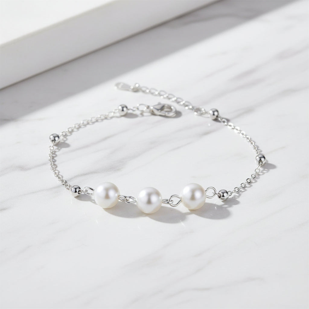 Silver Pearl Bracelet