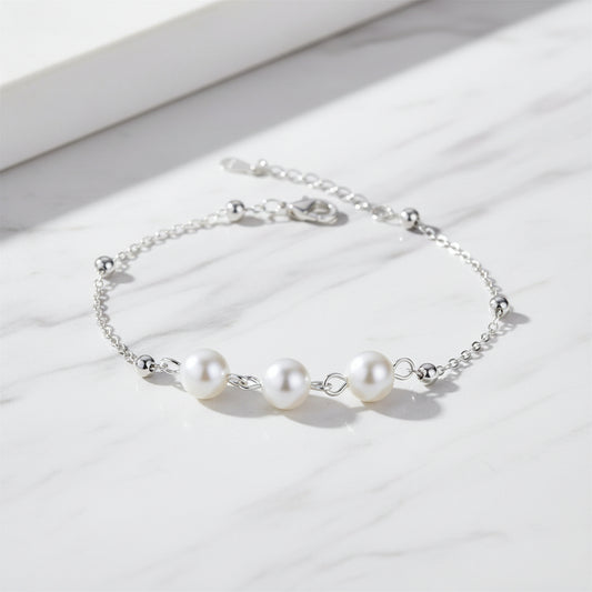 Silver Pearl Bracelet