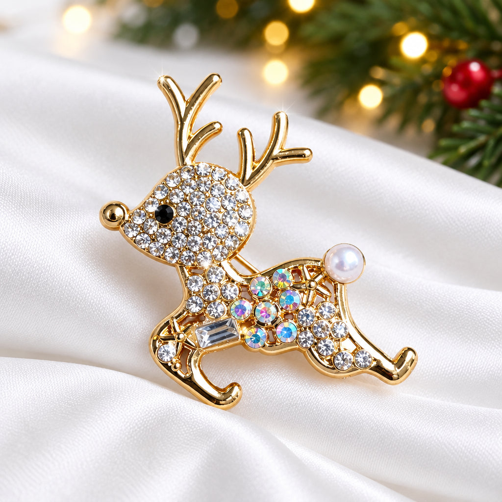 Sparkling Pavé Reindeer Pin