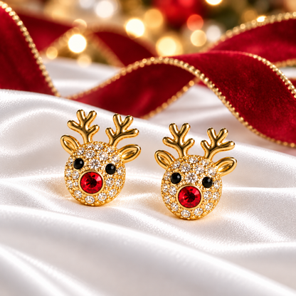 Rudolph Red Nose Reindeer Earrings