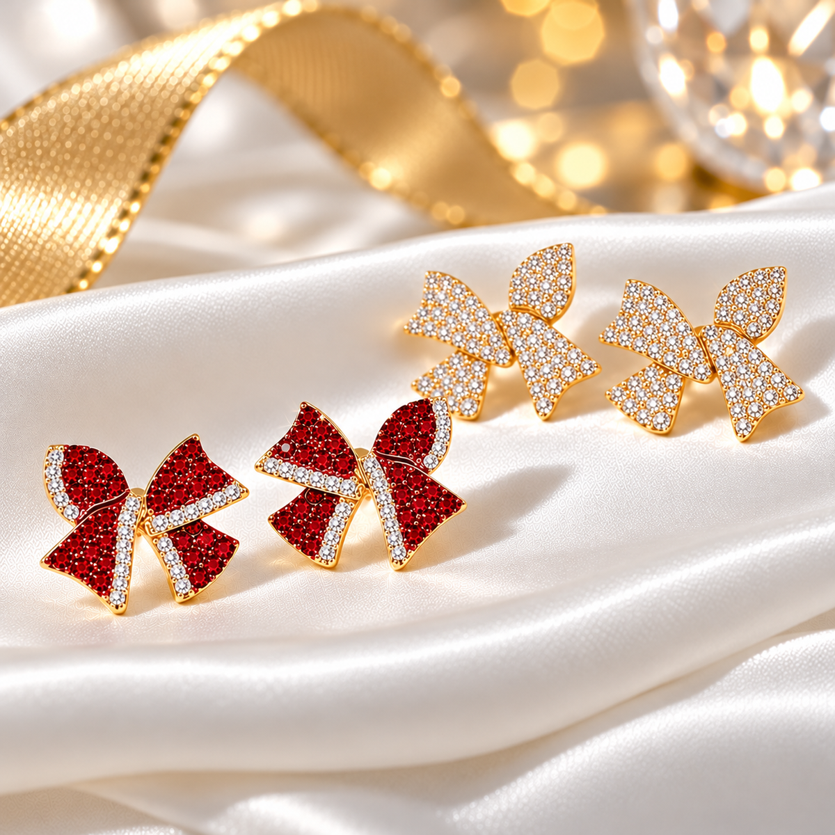 Crystal Pavé Bow Earrings Bundle