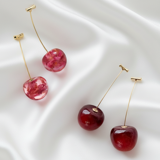 Pink Cherry & Cherry Drop Earrings Bundle
