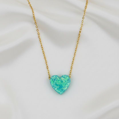 Iridescent Heart Necklace