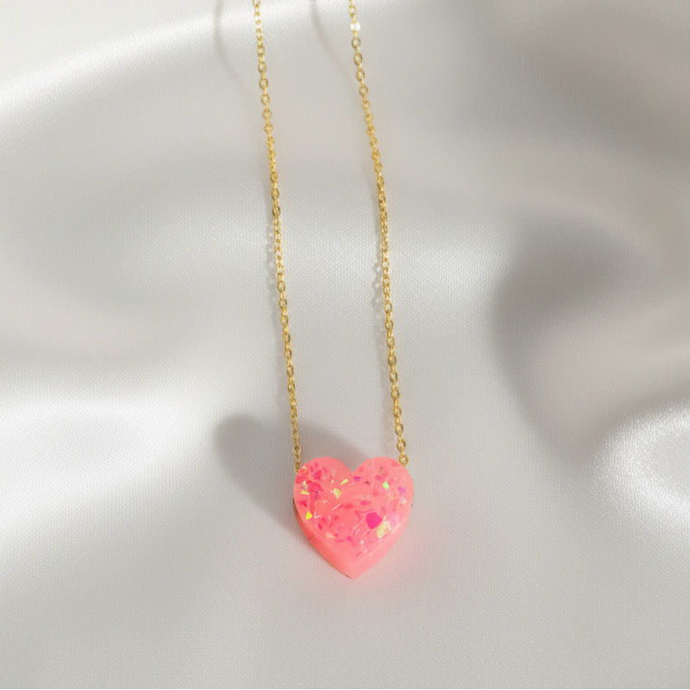 Iridescent Heart Necklace