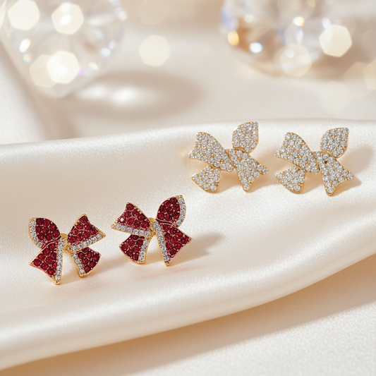 Crystal Pavé Bow Earrings Bundle