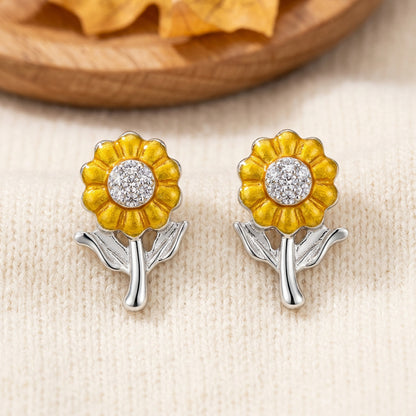 A pair of Sunflower Sparkle Earrings