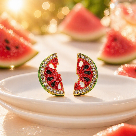 Watermelon Pavé Earrings