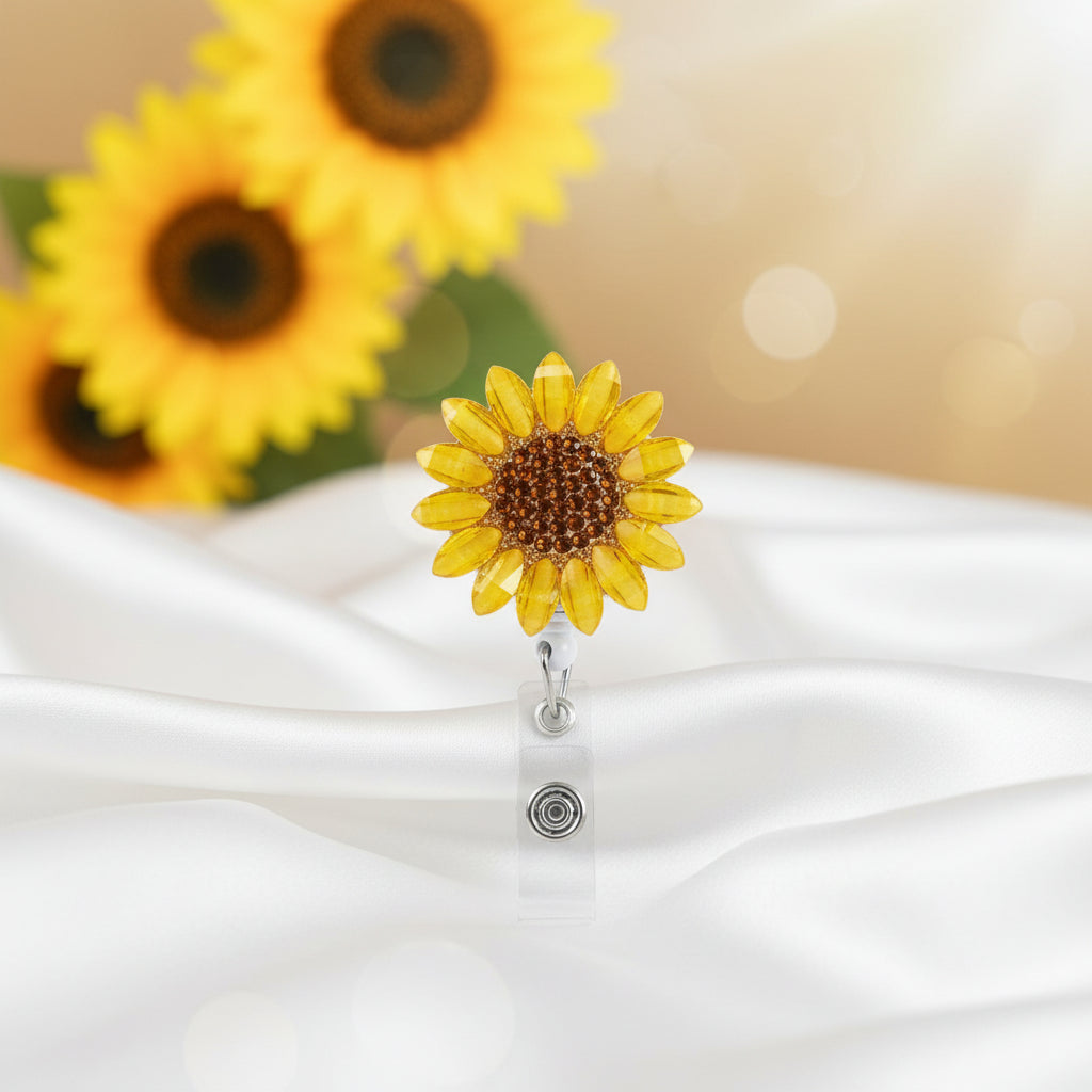 Sparkling Sunflower Badge Reel