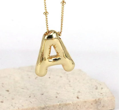 Initial Balloon Necklace - Gold