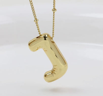 Initial Balloon Necklace - Gold