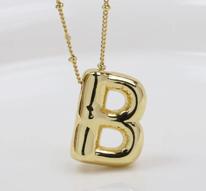 Initial Balloon Necklace - Gold