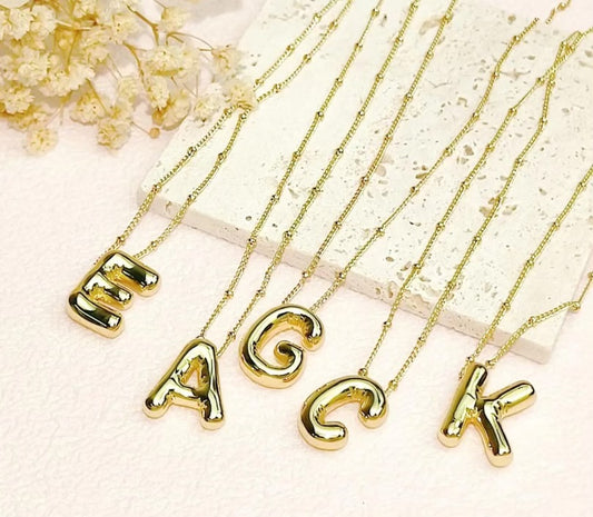 Initial Balloon Necklace - Gold