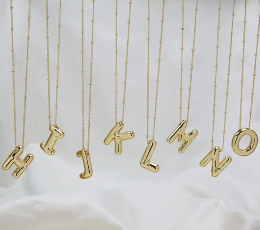 Initial Balloon Necklace - Gold