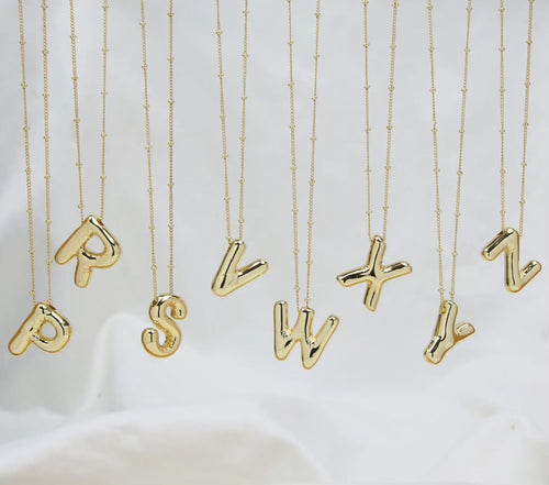 Initial Balloon Necklace - Gold