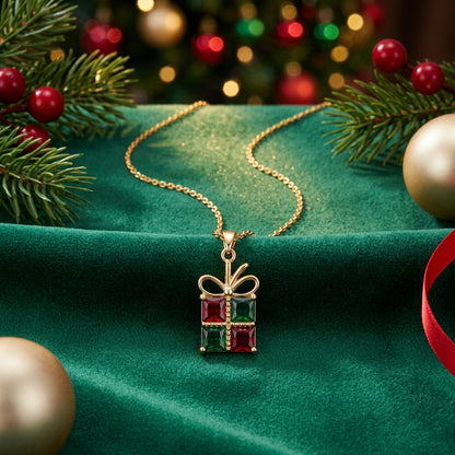 Christmas Gift Box Necklace