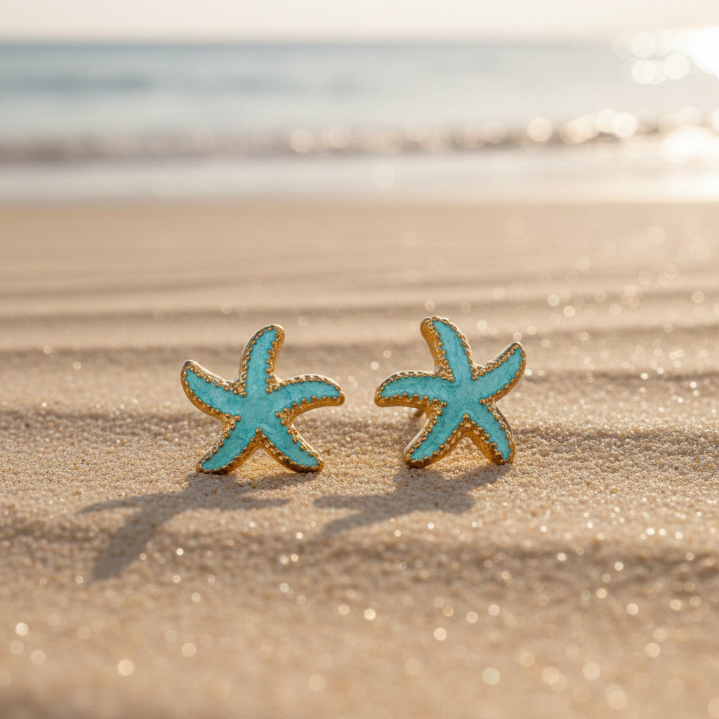 Turquoise Starfish Earrings
