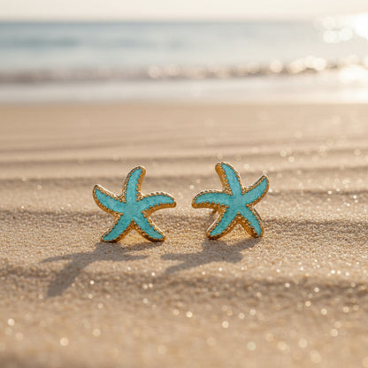 Turquoise Starfish Earrings