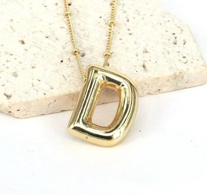 Initial Balloon Necklace - Gold