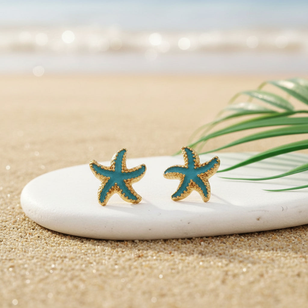 Turquoise Starfish Earrings