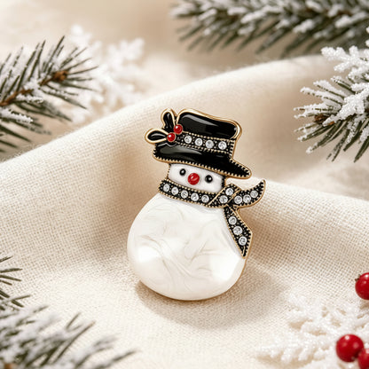 Pearlescent Snowman Pin