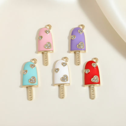 Set of colorful Sweetheart Popsicle Charm Duos on a light background