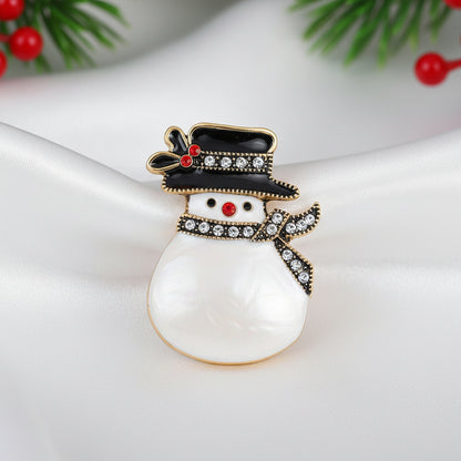 Pearlescent Snowman Pin