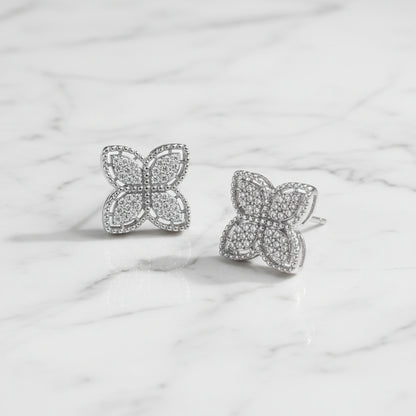 Pavé Crystal Clover Earrings