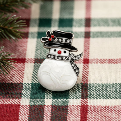 Pearlescent Snowman Pin