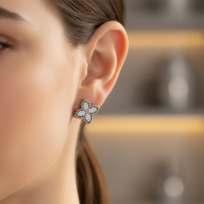 Pavé Crystal Clover Earrings
