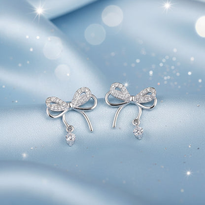 Silver Bow Earrings