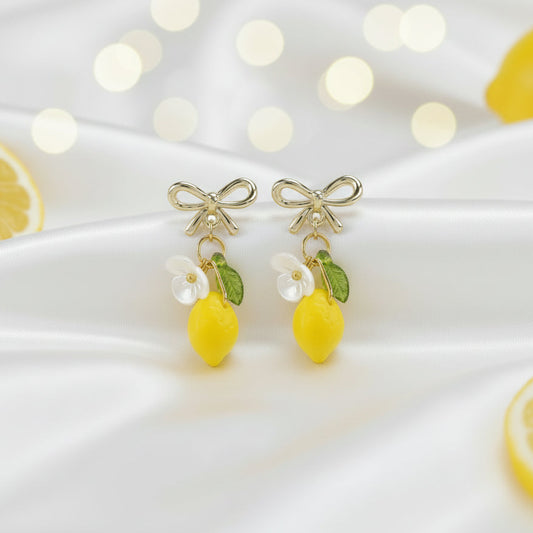 Lemon Bow Earrings
