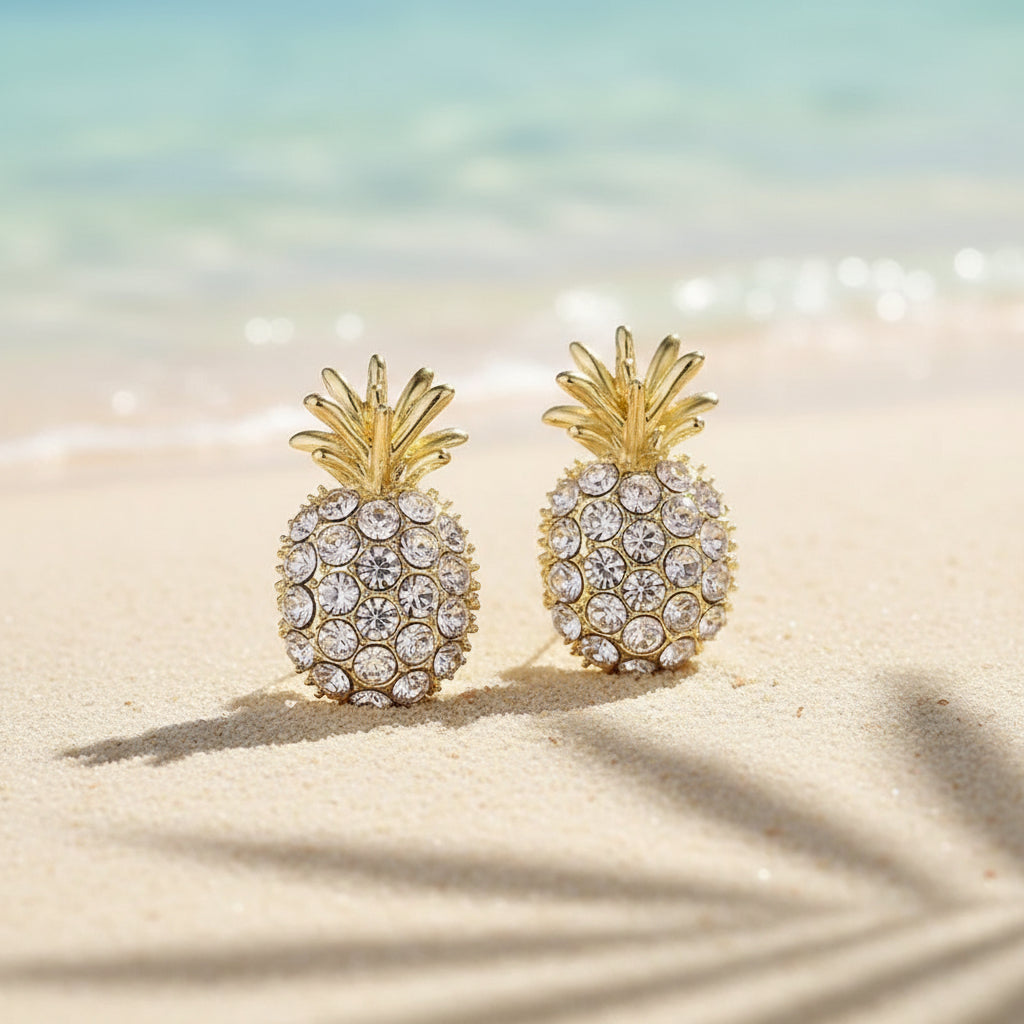 Pineapple Glow Crystal Earrings