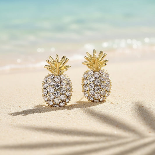 Pineapple Glow Crystal Earrings