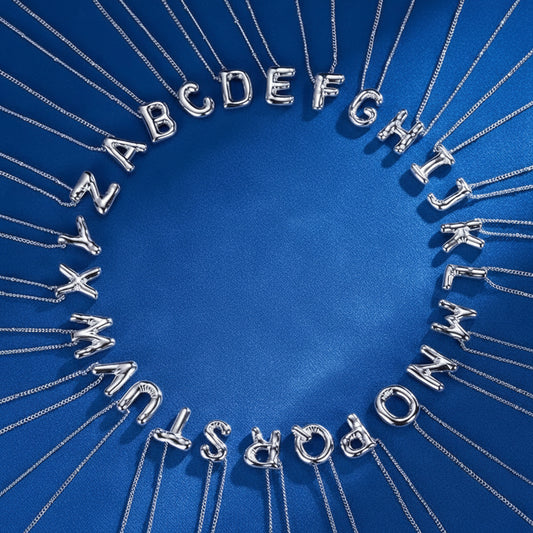 Initial Balloon Necklace - Silver