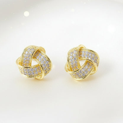Twist of Gold Zircon Earrings