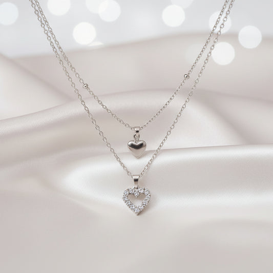 Layered Heart Choker Necklace