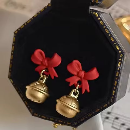 Jingle Bell Bow Earrings