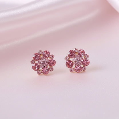 Pink Sparkle Blossom Earrings