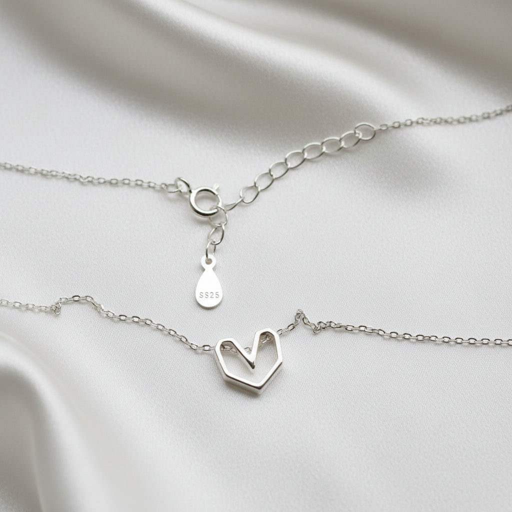 Silver Open Heart Necklace
