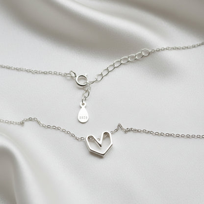 Silver Open Heart Necklace