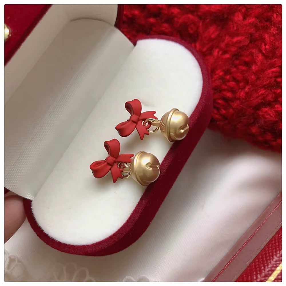 Jingle Bell Bow Earrings
