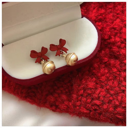Jingle Bell Bow Earrings