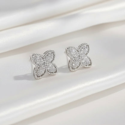 Pavé Crystal Clover Earrings