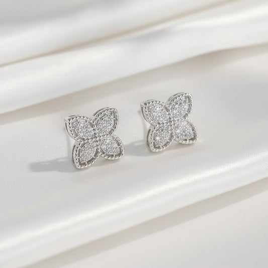 Pavé Crystal Clover Earrings