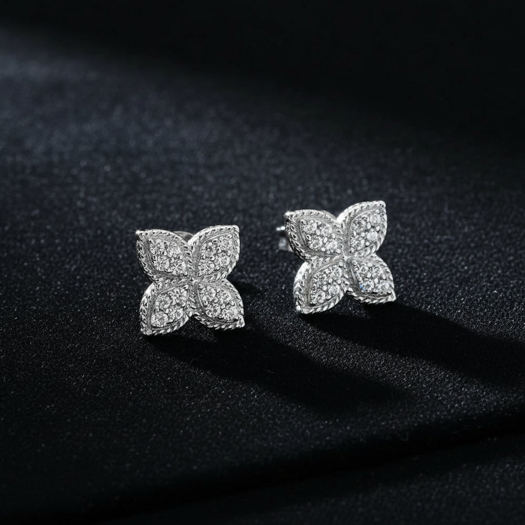 Pavé Crystal Clover Earrings