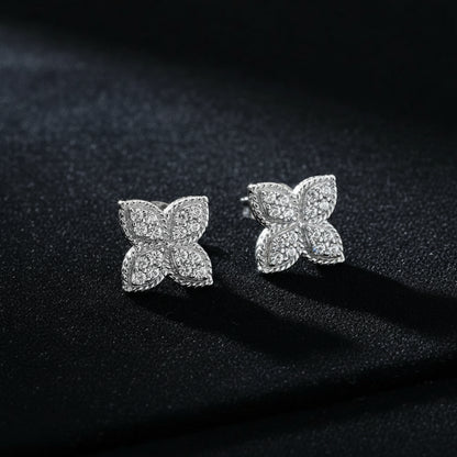 Pavé Crystal Clover Earrings